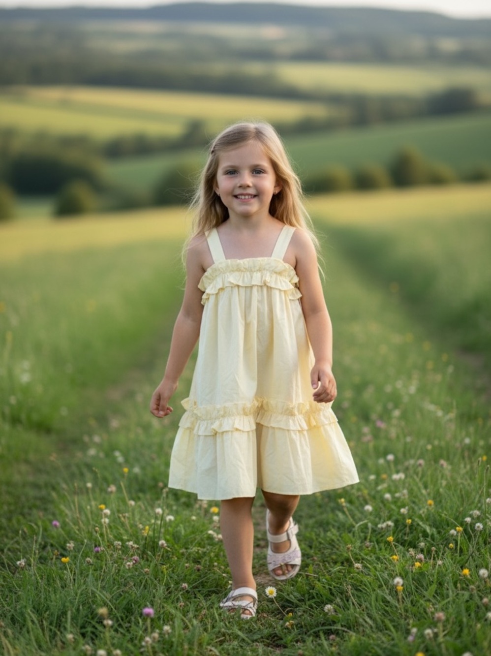 Zara butter Yellow Ruffle Sundress 8-9y old new